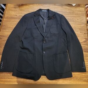 PJ Paul Jones Mens Black Textured Blazer Sports Coat, Size Large